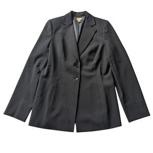 Caslon Women's Black‎ Blazer Size 10 Classic Two-Button Career Jacket, Lined